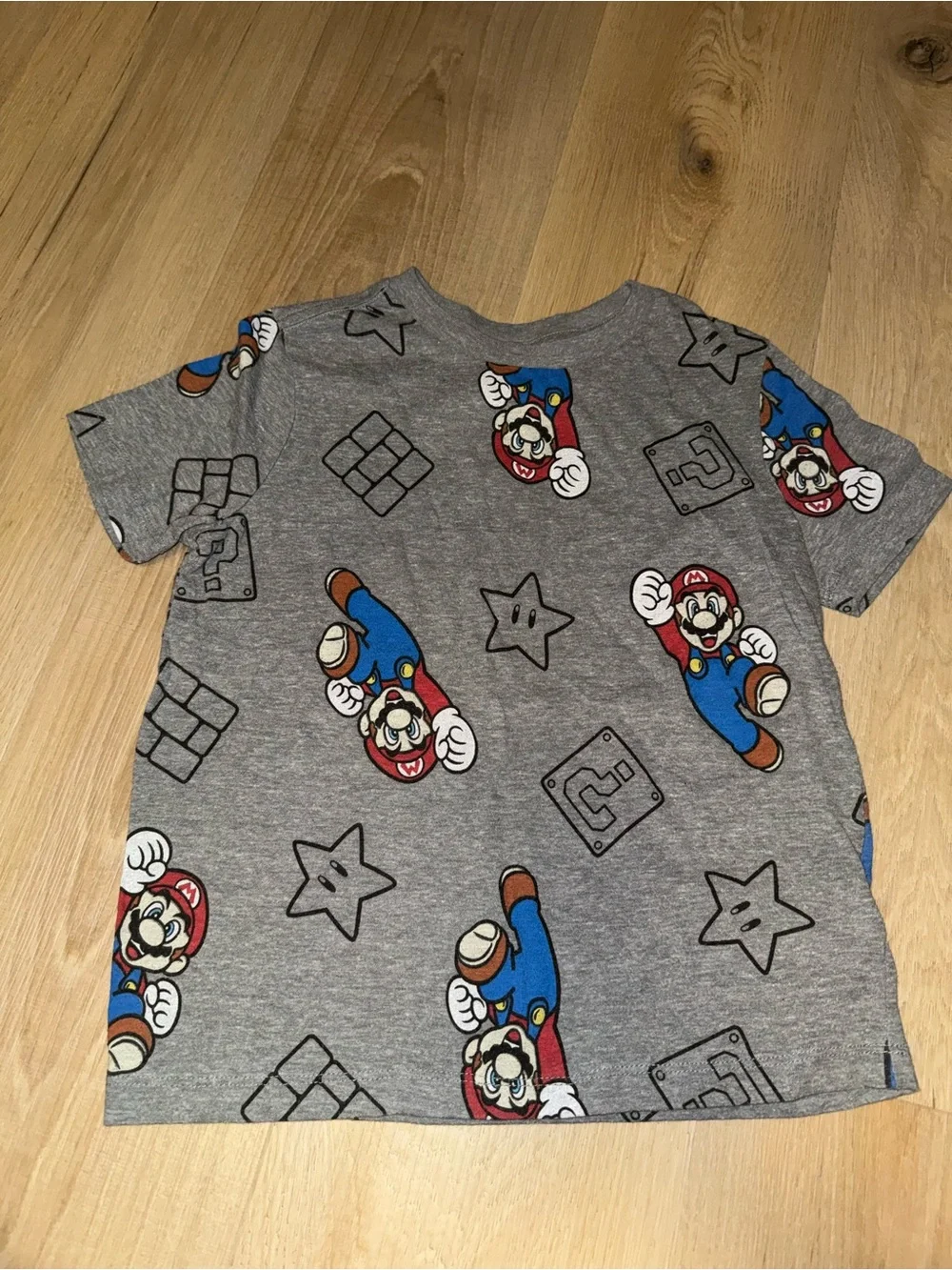 Grey Super Mario Graphic Tee for Kids